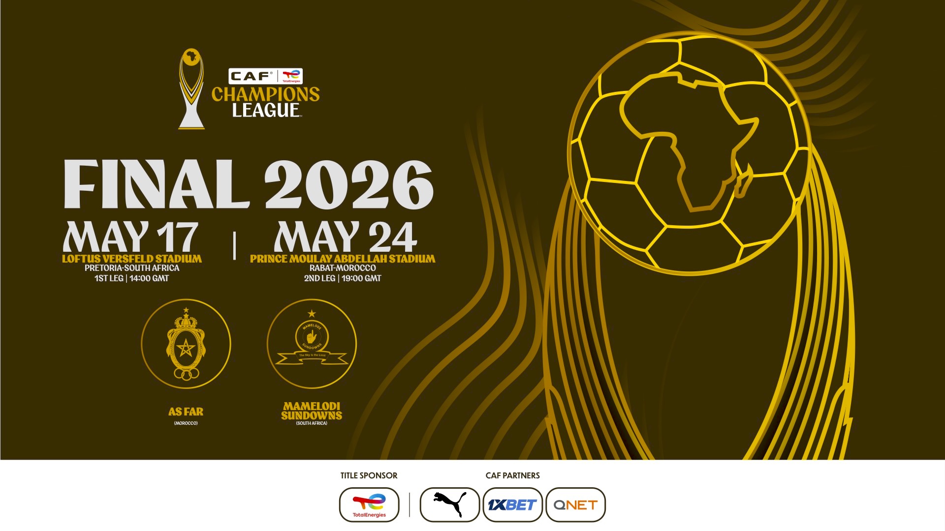 Finale de la TotalEnergies CAF Ligue des Champions 2025/26 : AS FAR et Mamelodi Sundowns en lice pour le sacre continental